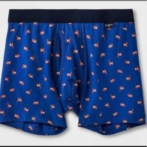 Goodfellow & CO Blue Orange Monkey Cotton Spandex Boxer Brief size L